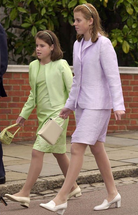 Princess Beatrice and Princess Eugenie as young girls. 