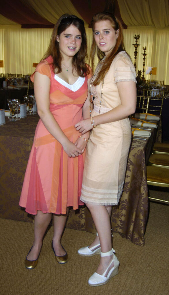 Princess Eugenie and Princess Beatrice during The Veuve Clicquot Gold Cup Polo Final on July 17, 2005. 