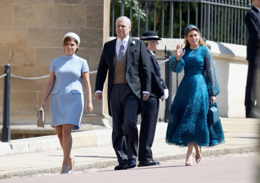 Prince Andrew, Duke of York and his daughters attend the wedding of Prince Harry to Ms Meghan Markle.