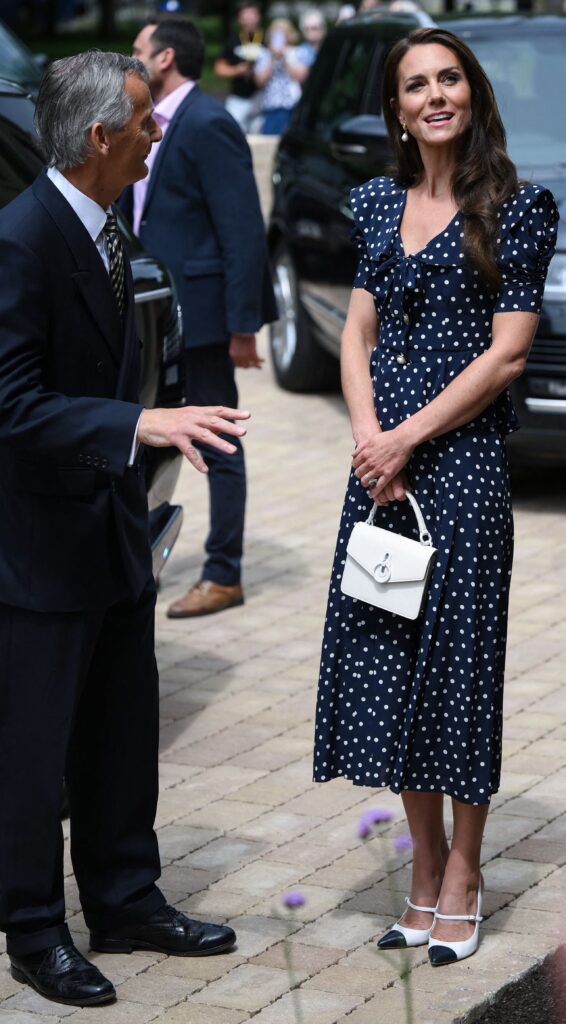 Britain's Catherine, Princess of Wales arrives for a visit at "Hope Street", a residential community piloting a new approach to supporting women in the Justice System, in Southampton, southern England on June 27, 2023. Designed and developed by the charity One Small Thing, Hope Street is the first of its kind in the UK and is designed to transform women and children's experience of the justice system. Inspired by One Small Thing's commitment to systemic change for women and children in the justice system, Hope Street offers a community alternative for women who would otherwise be imprisoned unnecessarily due to a lack of safe accommodation or concerns around their wellbeing. (Photo by Daniel LEAL / POOL / AFP) (Photo by DANIEL LEAL/POOL/AFP via Getty Images)