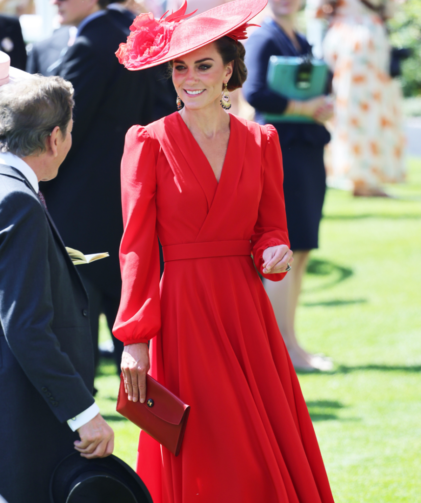 Catherine Princess of Wales in a red dress. 