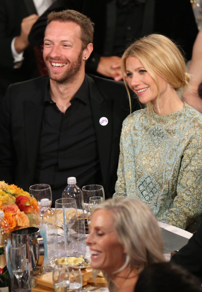 BEVERLY HILLS, CA - JANUARY 12:  71st ANNUAL GOLDEN GLOBE AWARDS -- Pictured: (l-r) Singer Chris Martin and actress Gwyneth Paltrow at the 71st Annual Golden Globe Awards held at the Beverly Hilton Hotel on January 12, 2014 --  (Photo by Christopher Polk/NBC/NBCU Photo Bank/NBC)