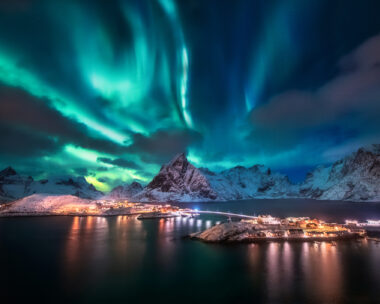Tromsø, Norway, The Northern Lights, or aurora borealis.