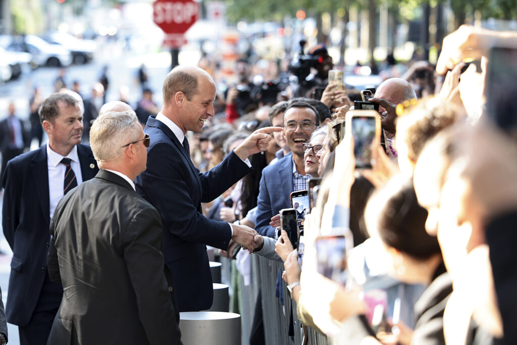 NEW YORK, NEW YORK - SEPTEMBER 19: William, Prince of Wales greets fans as he visits a FDNY Firehouse on September 19, 2023 in New York City. (Photo by Dimitrios Kambouris/Getty Images)