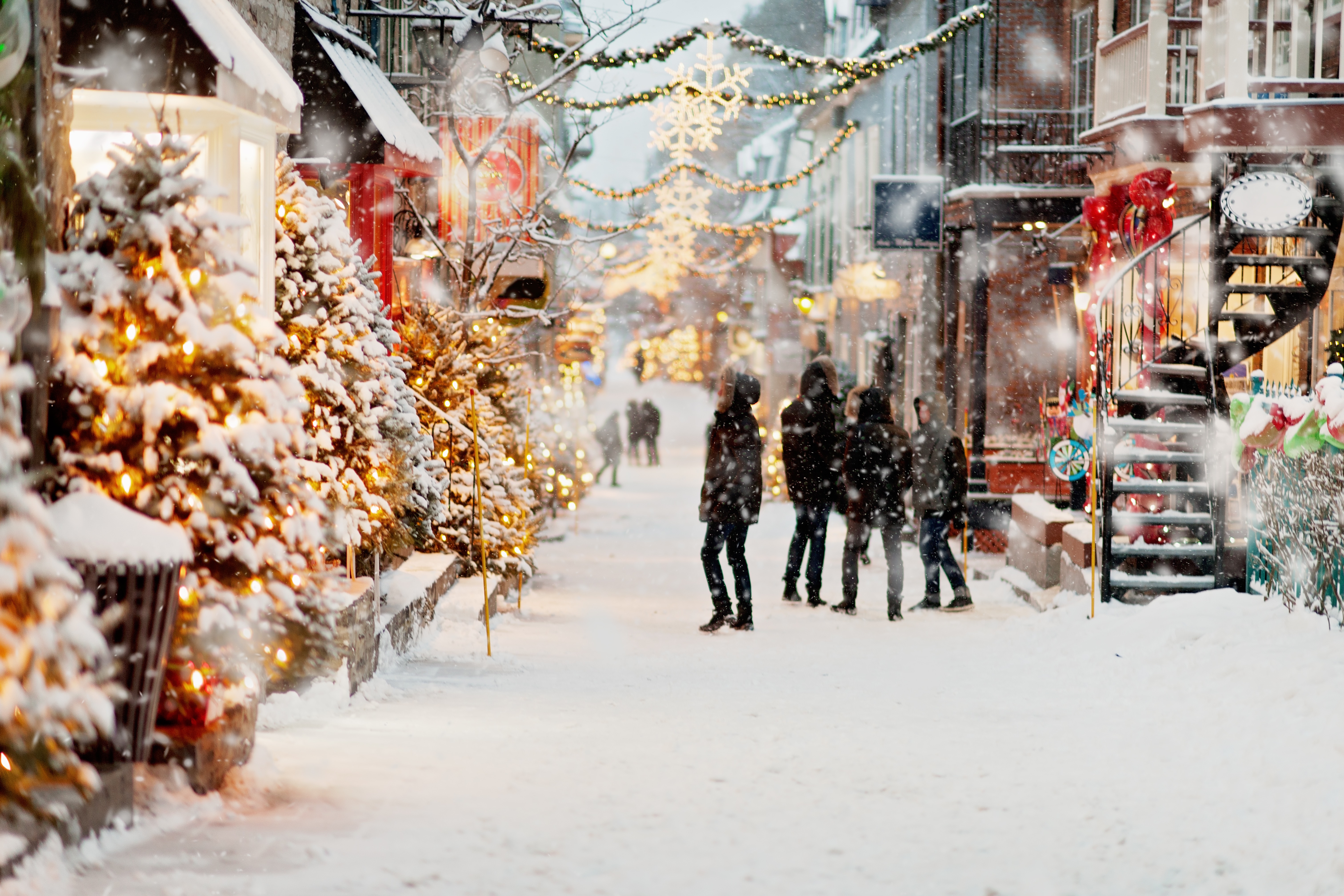 white christmas destinations - Winter day in old Quebec.