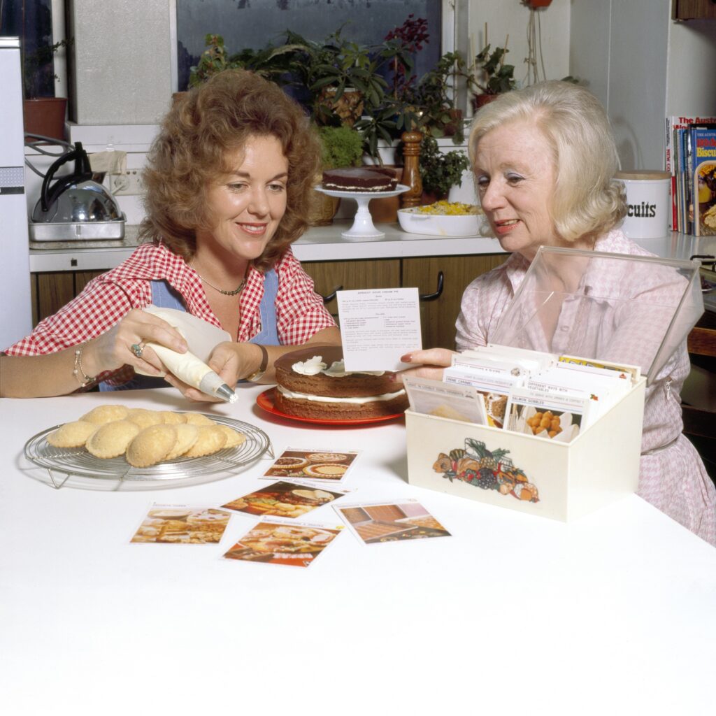 Pamela Clark and Ellen Sinclair with The Australian Women's Weekly recipe cards