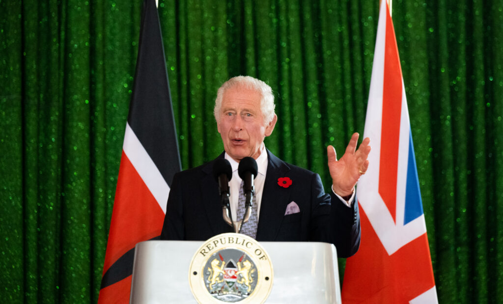 King Charles gives a speech in Kenya