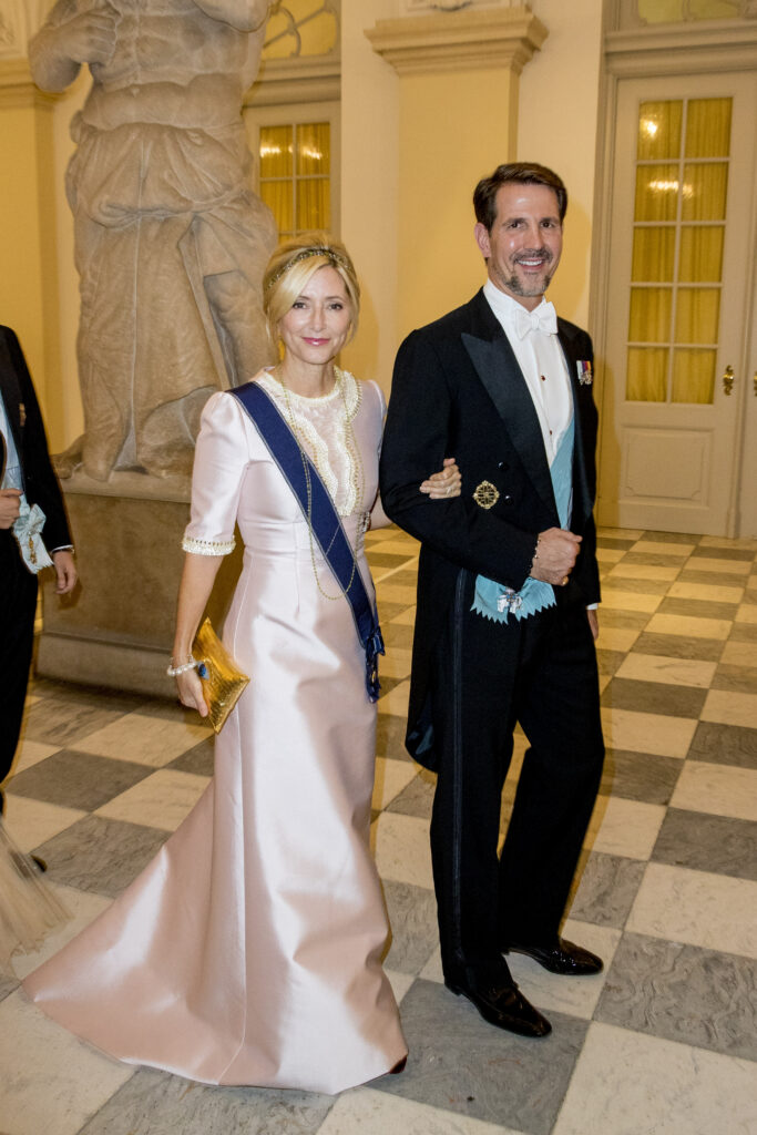Pavlos, the prince of Greece with his wife Marie-Chantal at a gala. 