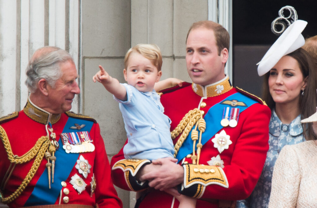 prince george with charles, william and catherine