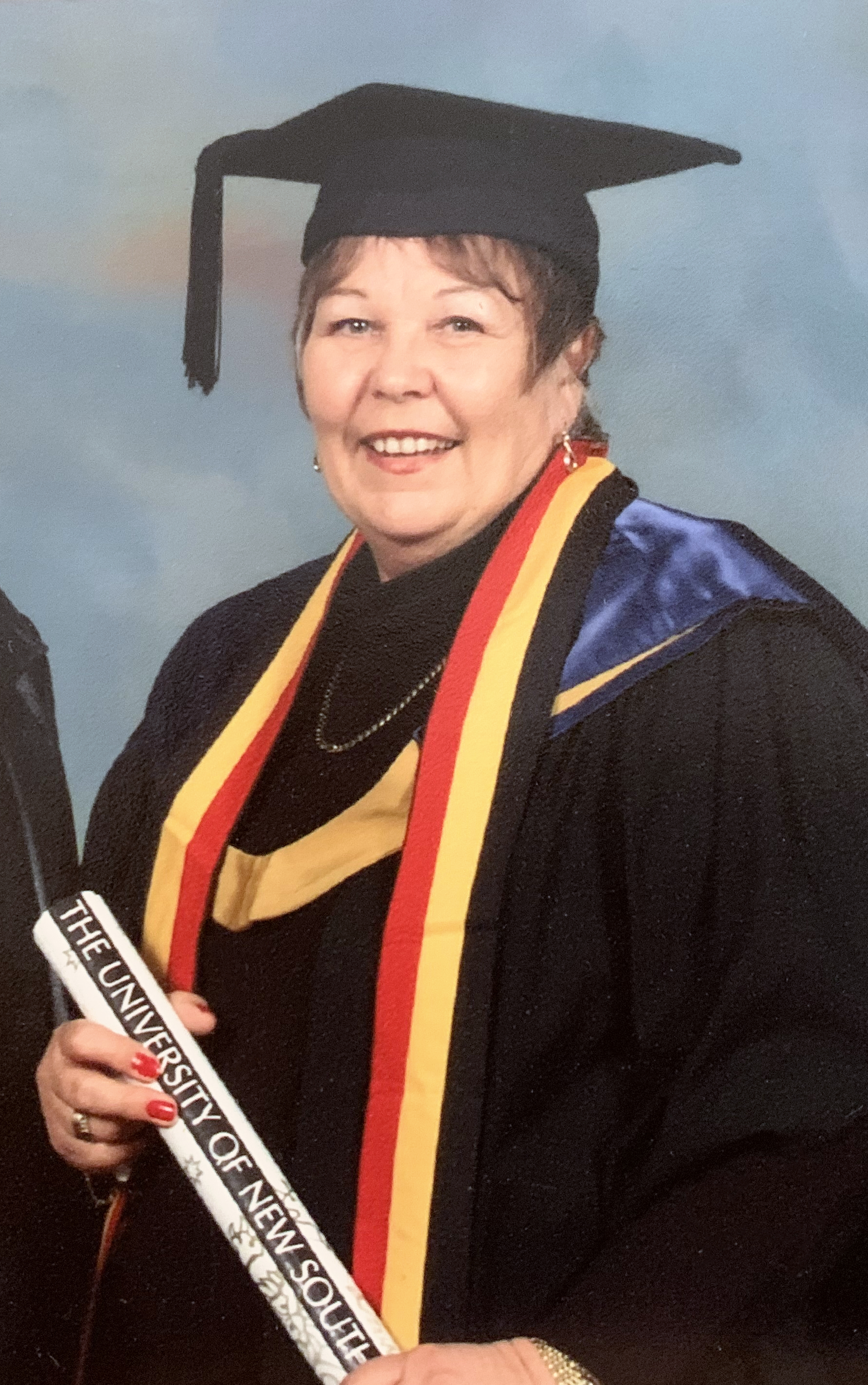 Lynda Holden at her university graduation