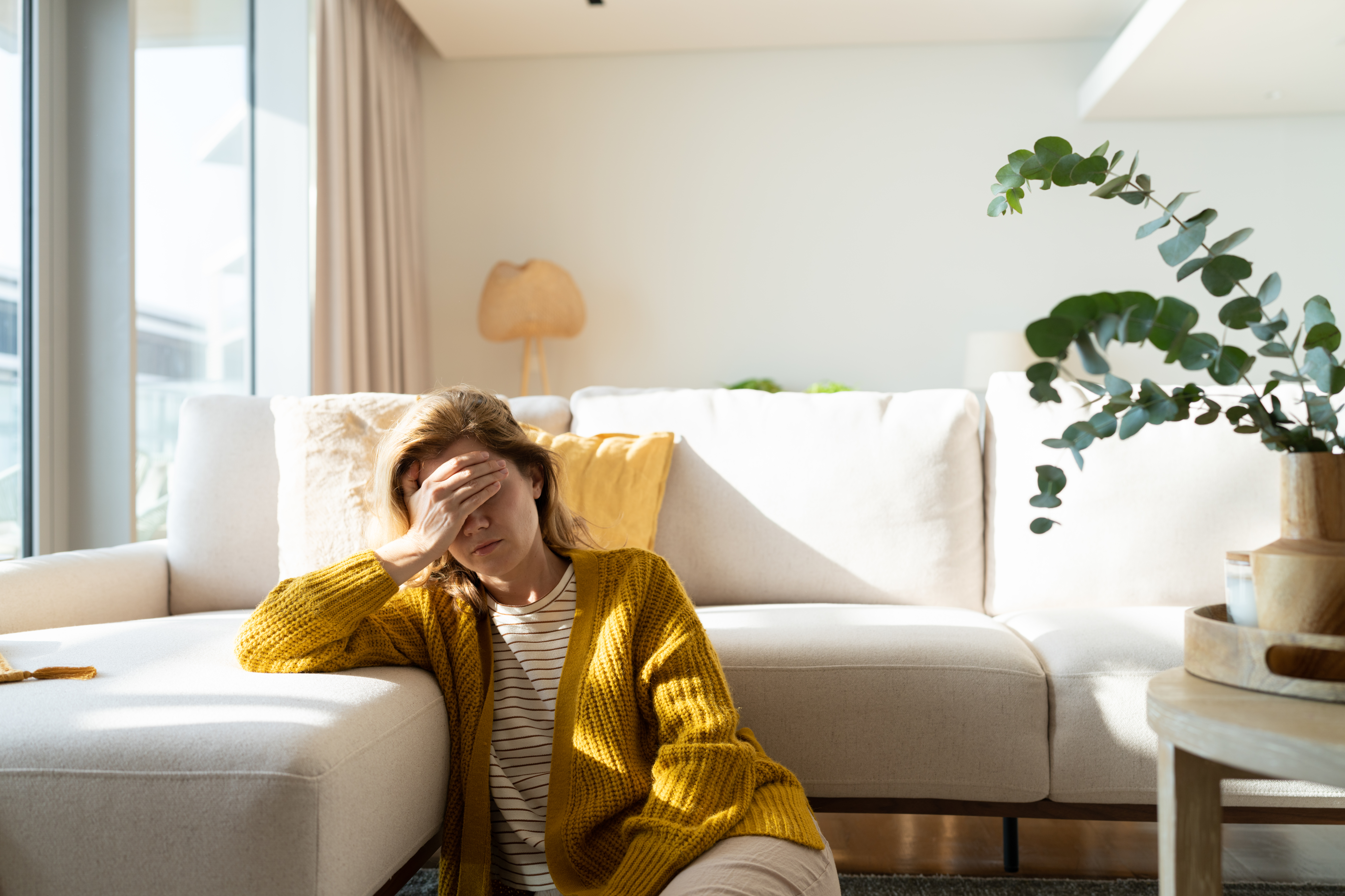 Woman looking tired. 