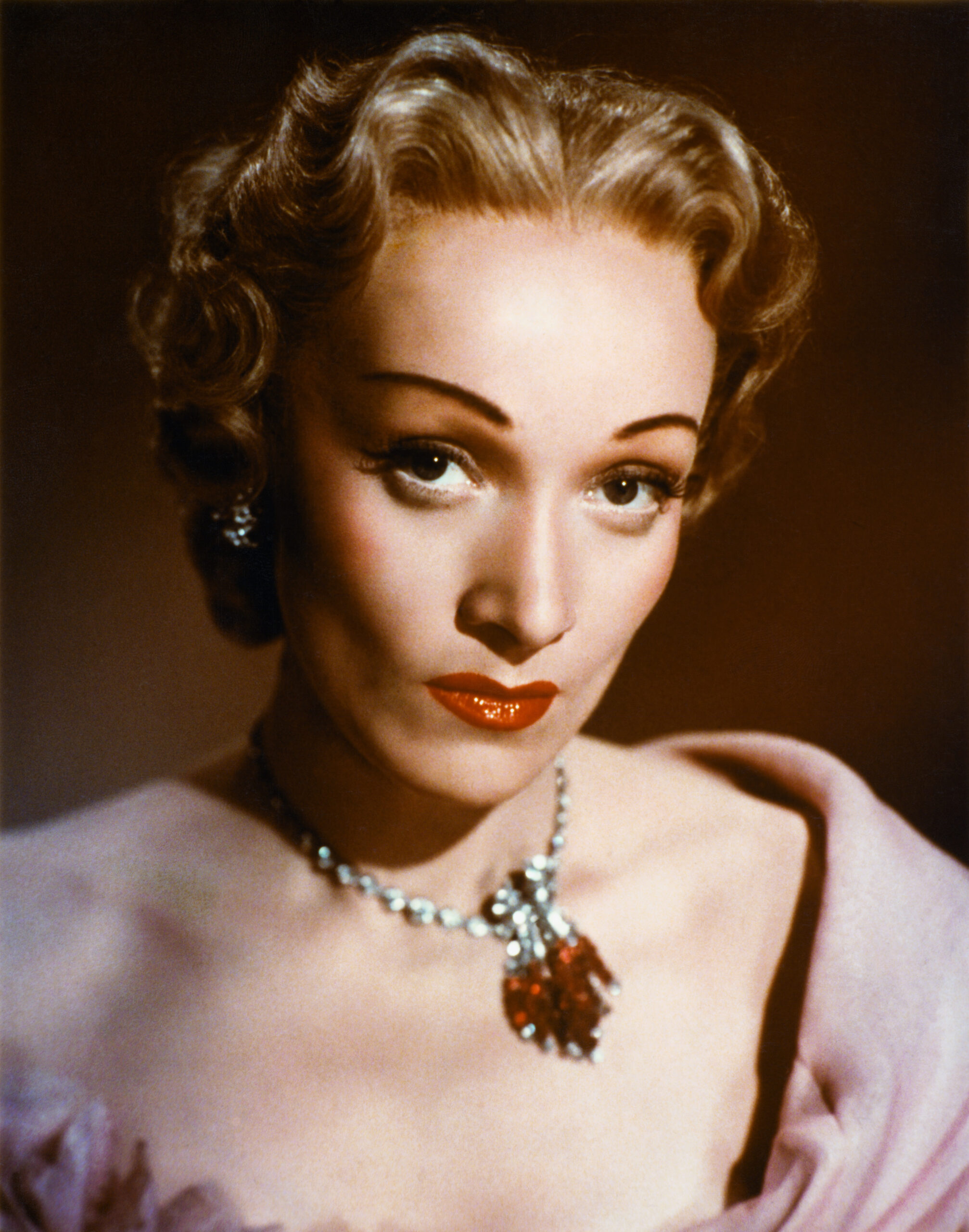 German-born American actress Marlene Dietrich (1901 - 1992) as she appears in 'Stage Fright', directed by Alfred Hitchcock, 1950. (Photo by Herbert Dorfman/Corbis via Getty Images)